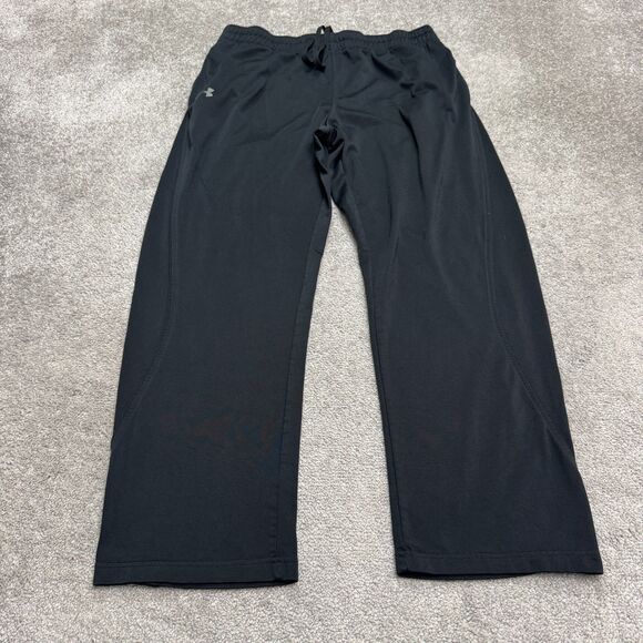 Under Armour Loose Fit Track Pants Mens XL Black Elastic Eaist Drawstring Active - Picture 1 of 12